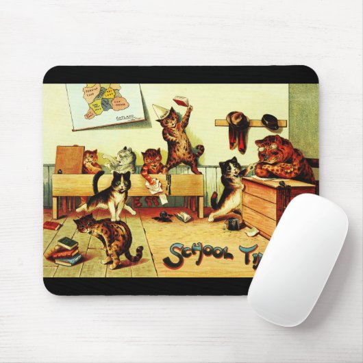 Kitten Classroom Chaos Louis Wain Mousepad (Mit Mouse)