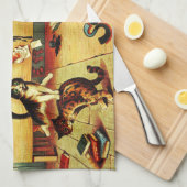 Kitten Classroom Chaos Louis Wain Teetuch Geschirrtuch (Viertel Falte)