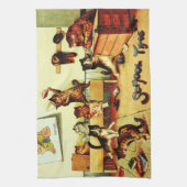 Kitten Classroom Chaos Louis Wain Teetuch Geschirrtuch (Vertikal)