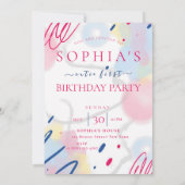 Kitten Cupcake First Birthday Einladung (Rückseite)