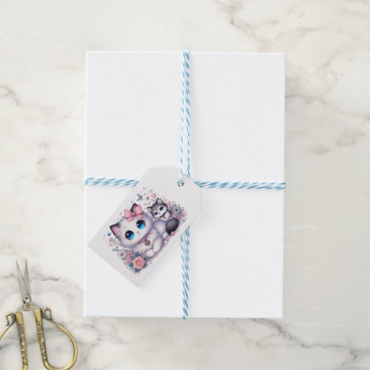 Kitten Cuteness Overload: funkelnde Mit Augen Katz Geschenkanhänger (Mit Garn)