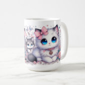 Kitten Cuteness Overload: funkelnde Mit Augen Katz Kaffeetasse (VorderseiteRechts)