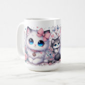 Kitten Cuteness Overload: funkelnde Mit Augen Katz Kaffeetasse (Vorderseite Links)