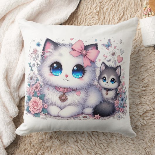 Kitten Cuteness Overload: funkelnde Mit Augen Katz Kissen (Decke)