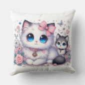 Kitten Cuteness Overload: funkelnde Mit Augen Katz Kissen (Rückseite)