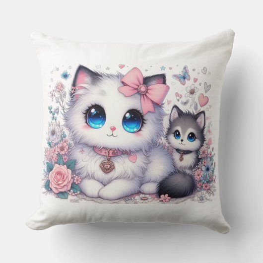 Kitten Cuteness Overload: funkelnde Mit Augen Katz Kissen (Vorderseite)