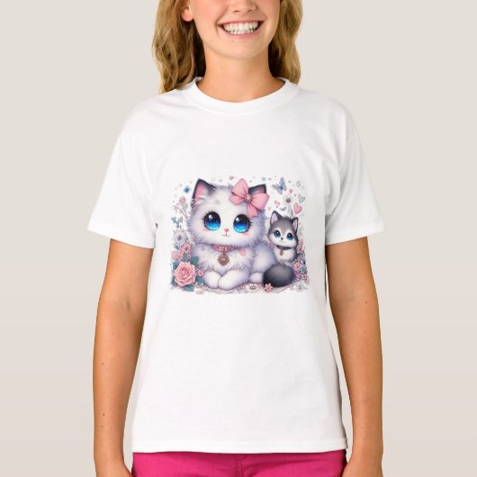 Kitten Cuteness Overload: funkelnde Mit Augen Katz T-Shirt (Vorderseite)