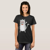 Kitten Dab I Grey Cat with Glasses I Dabbing Cats T-Shirt (Vorne ganz)