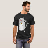 Kitten Dab I Grey Cat with Glasses I Dabbing Cats T-Shirt (Vorne ganz)