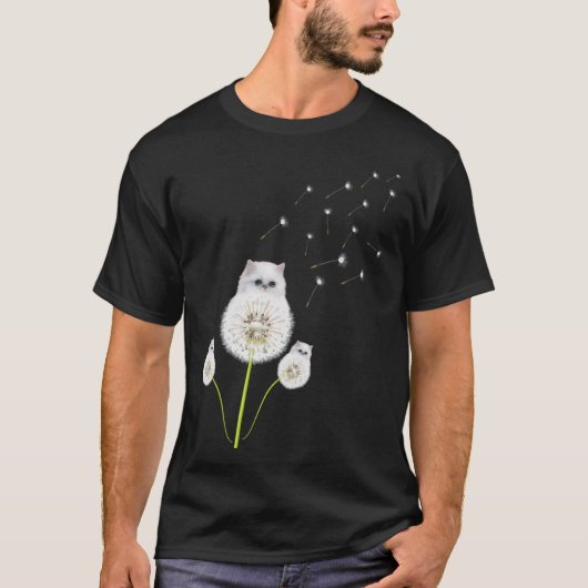 Kitten Dandelion Blume Cat Kitty Animal Liebe T-Shirt (Vorderseite)