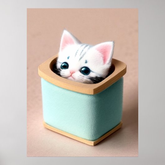 Kitten Delight: Snuggle Bowl Moment Captured Poster (Vorne)