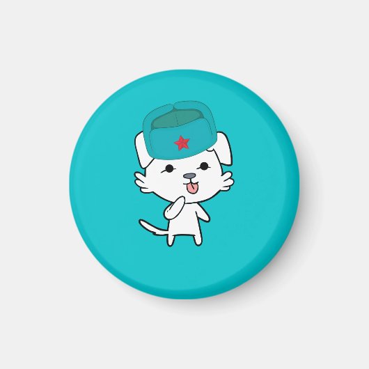 Kitten Dog mit Hat Magnet (Vorne)