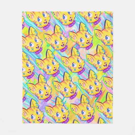 Kitten Doodle Fleecedecke (Vorderseite)