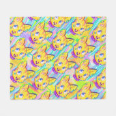 Kitten Doodle Fleecedecke (Vorderseite (Horizontal))