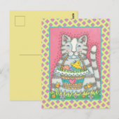 KITTEN & EASTER BASKET, NIEDLICHER CAT-URLAUB POST POSTKARTE (Vorne/Hinten)