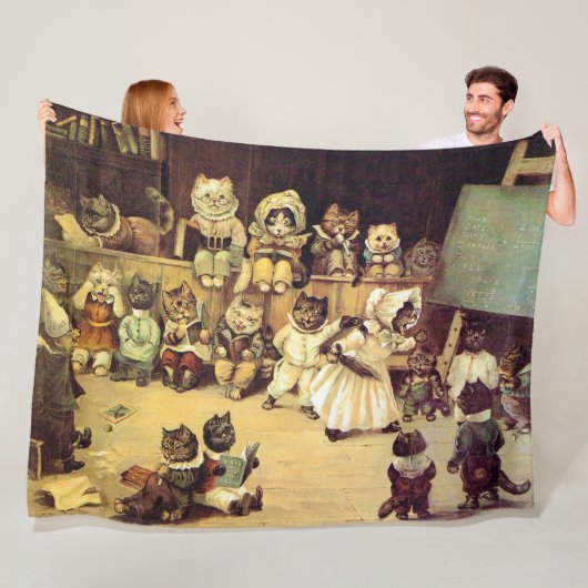 Kitten einer Schule für Katzen, Louis Wain Fleecedecke (Beispiel)