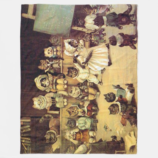 Kitten einer Schule für Katzen, Louis Wain Fleecedecke (Vorderseite)