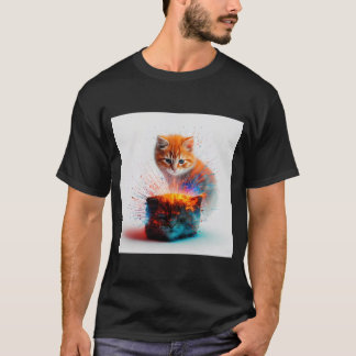 Kitten Energy Burst: Ein farbenfrohe Feline Duo T-Shirt