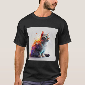 Kitten Energy Burst: Ein farbenfrohe Feline Duo T-Shirt