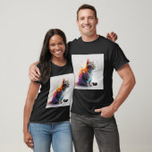 Kitten Energy Burst: Ein farbenfrohe Feline Duo T-Shirt (Unisex)