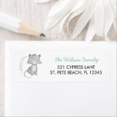 Kitten Floral Return Address Label (Insitu)