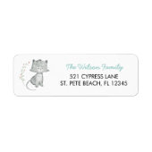 Kitten Floral Return Address Label (Vorne)