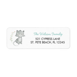 Kitten Floral Return Address Label