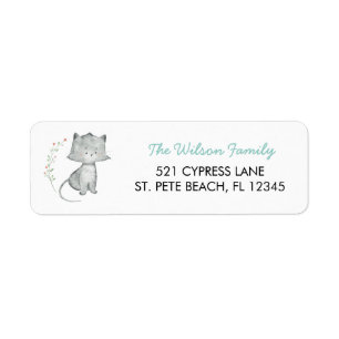 Kitten Floral Return Address Label