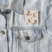 Kitten Floral Square Button (Beispiel)