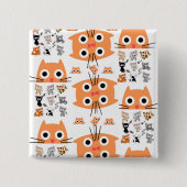 Kitten Floral Square Button (Vorderseite)