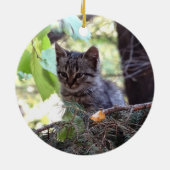 Kitten Foto Baby Cat Circle Ornament (Hinten)