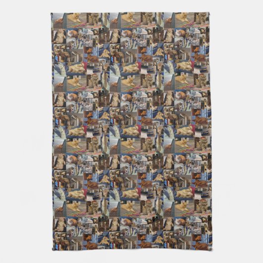 Kitten Foto Collage, Geschirrtuch (Vertikal)