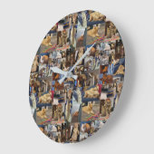 Kitten Foto Collage, Wall Clock Große Wanduhr (Winkel)
