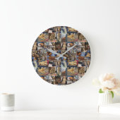 Kitten Foto Collage, Wall Clock Große Wanduhr (Zuhause)