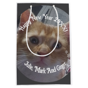 Kitten-Foto-Text-Name, Ersetzen, Personalisiert Mittlere Geschenktüte