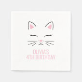 Kitten Geburtstagsparty Servietten pink (Vorderseite)