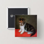 Kitten-Gemälde von George Stubbs Button (Vorne & Hinten)