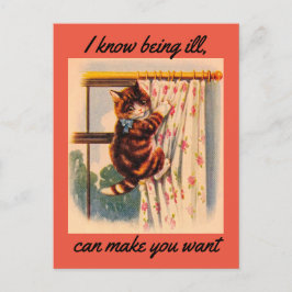 Kitten Get Well Postcard Postkarte