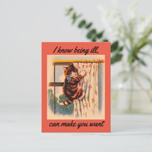 Kitten Get Well Postcard Postkarte (Stehend Vorderseite)