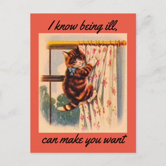Kitten Get Well Postcard Postkarte (Vorderseite)