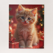 KITTEN GINGER CAT CHRISTMAS JIGSAW PUZZLE (Vertikal)