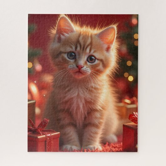 KITTEN GINGER CAT CHRISTMAS JIGSAW PUZZLE (Vertikal)