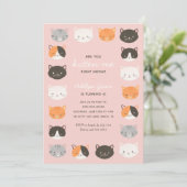 Kitten Girl Geburtstagsparty Einladung (Stehend Vorderseite)