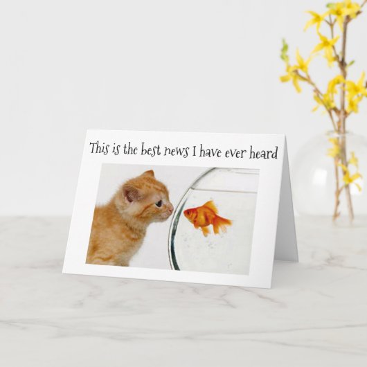 KITTEN/GOLDFISH SIND PURR-FECT-FREUNDE *40.* GEBUR KARTE (Gelbe Blume)