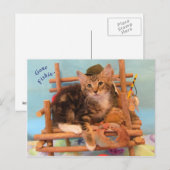 Kitten Gone Fishin' Postcard Postkarte (Vorne/Hinten)