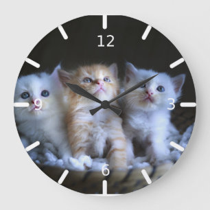 Kitten Große Wanduhr