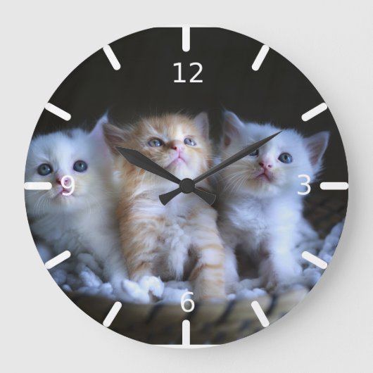 Kitten Große Wanduhr (Vorderseite)