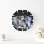 Kitten Große Wanduhr (Zuhause)