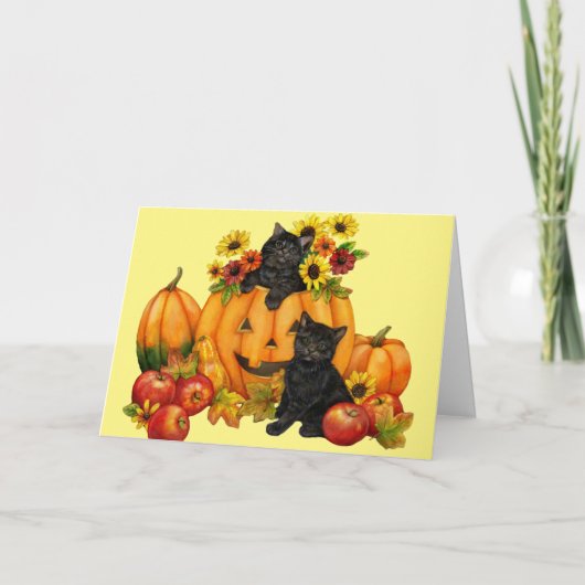 Kitten Halloween Card für Großtochter Karte (Vorderseite)