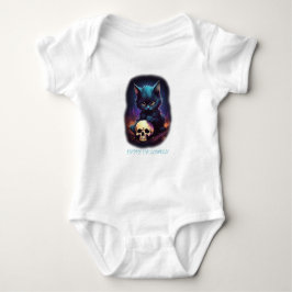 Kitten Halloween Skull Baby Strampler